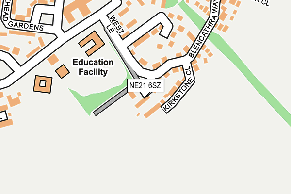 NE21 6SZ map - OS OpenMap – Local (Ordnance Survey)