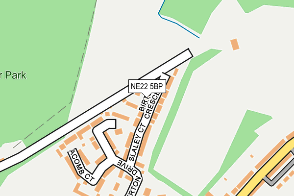 NE22 5BP map - OS OpenMap – Local (Ordnance Survey)