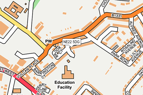 NE22 5DG map - OS OpenMap – Local (Ordnance Survey)