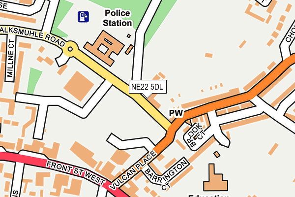 NE22 5DL map - OS OpenMap – Local (Ordnance Survey)