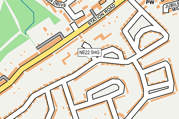 NE22 5HG map - OS OpenMap – Local (Ordnance Survey)