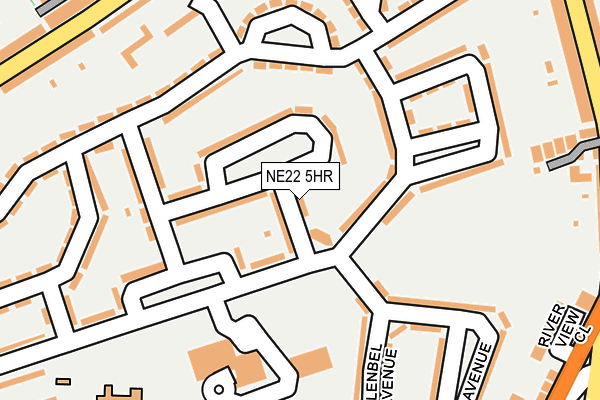 NE22 5HR map - OS OpenMap – Local (Ordnance Survey)