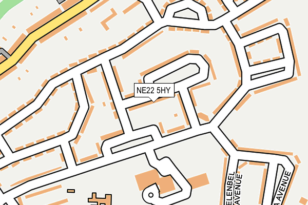 NE22 5HY map - OS OpenMap – Local (Ordnance Survey)