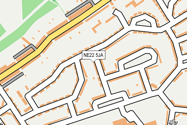 NE22 5JA map - OS OpenMap – Local (Ordnance Survey)