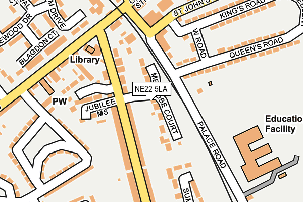 NE22 5LA map - OS OpenMap – Local (Ordnance Survey)