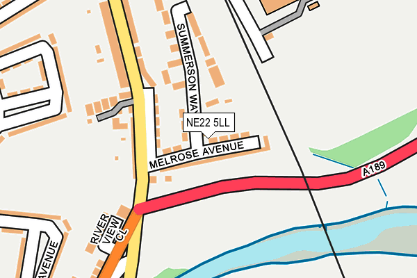 NE22 5LL map - OS OpenMap – Local (Ordnance Survey)