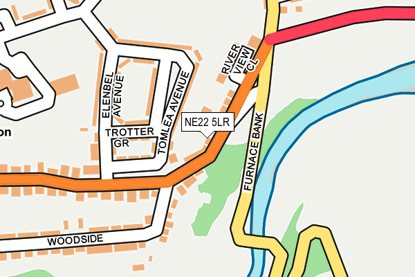 NE22 5LR map - OS OpenMap – Local (Ordnance Survey)