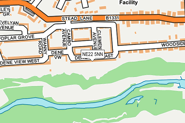 NE22 5NN map - OS OpenMap – Local (Ordnance Survey)
