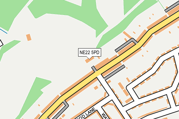 NE22 5PD map - OS OpenMap – Local (Ordnance Survey)