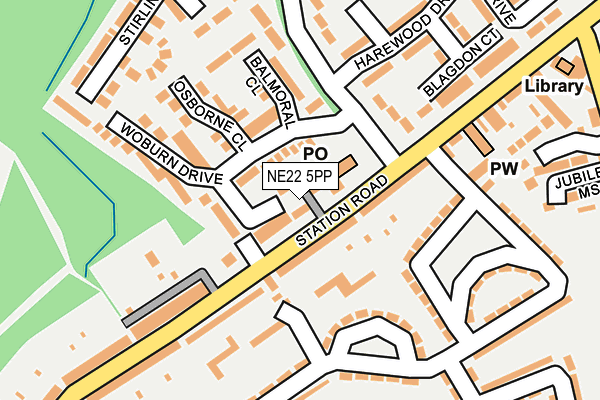 NE22 5PP map - OS OpenMap – Local (Ordnance Survey)