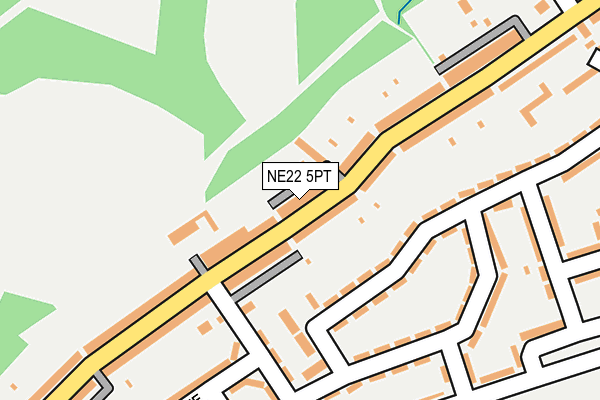 NE22 5PT map - OS OpenMap – Local (Ordnance Survey)
