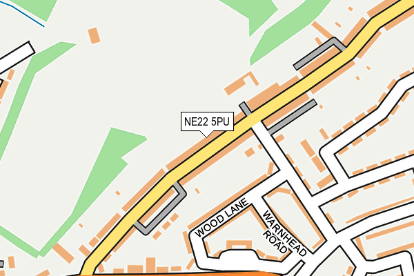 NE22 5PU map - OS OpenMap – Local (Ordnance Survey)