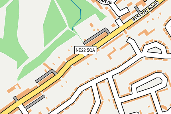 NE22 5QA map - OS OpenMap – Local (Ordnance Survey)