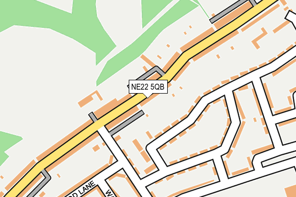 NE22 5QB map - OS OpenMap – Local (Ordnance Survey)
