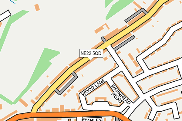 NE22 5QD map - OS OpenMap – Local (Ordnance Survey)