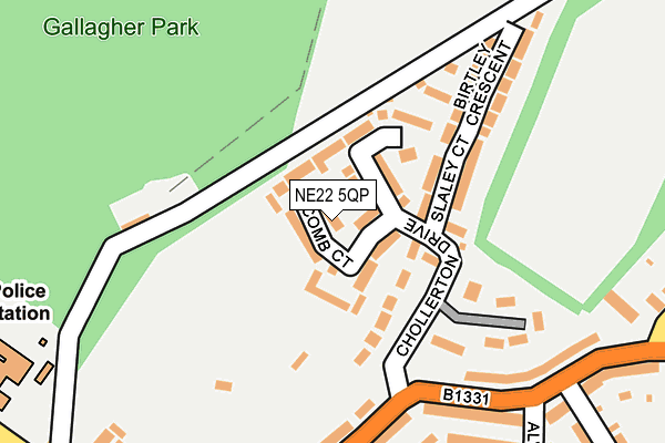 NE22 5QP map - OS OpenMap – Local (Ordnance Survey)