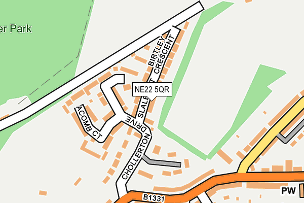 NE22 5QR map - OS OpenMap – Local (Ordnance Survey)
