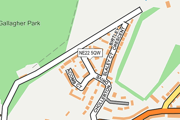 NE22 5QW map - OS OpenMap – Local (Ordnance Survey)