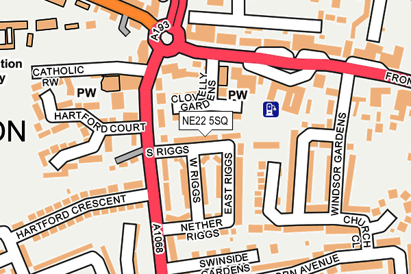 NE22 5SQ map - OS OpenMap – Local (Ordnance Survey)