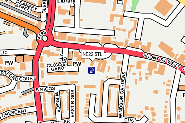 NE22 5TL map - OS OpenMap – Local (Ordnance Survey)