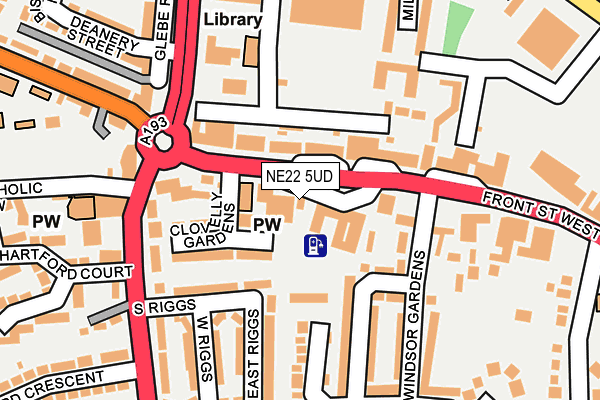NE22 5UD map - OS OpenMap – Local (Ordnance Survey)