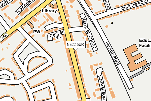 NE22 5UR map - OS OpenMap – Local (Ordnance Survey)