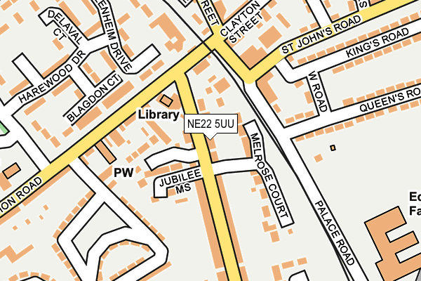 NE22 5UU map - OS OpenMap – Local (Ordnance Survey)