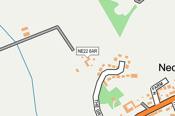NE22 6AR map - OS OpenMap – Local (Ordnance Survey)