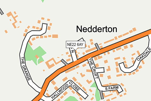 NE22 6AY map - OS OpenMap – Local (Ordnance Survey)