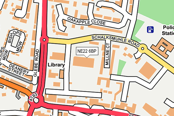NE22 6BP map - OS OpenMap – Local (Ordnance Survey)