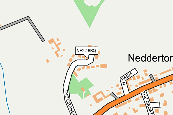NE22 6BQ map - OS OpenMap – Local (Ordnance Survey)