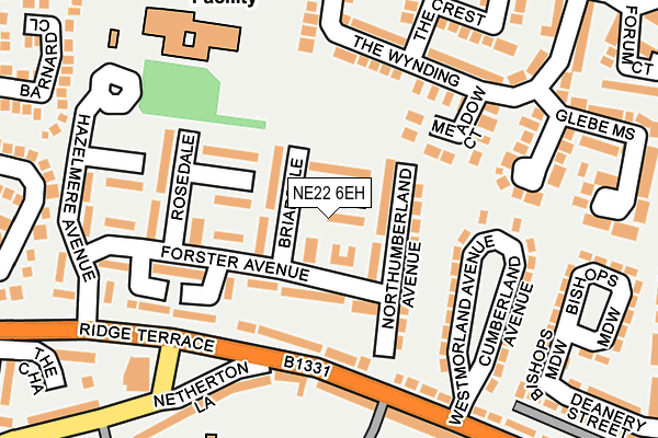 NE22 6EH map - OS OpenMap – Local (Ordnance Survey)