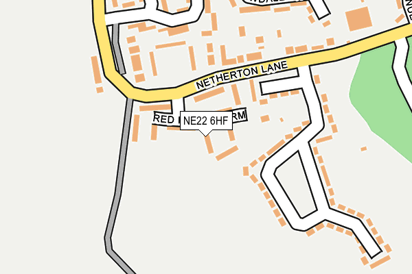 NE22 6HF map - OS OpenMap – Local (Ordnance Survey)
