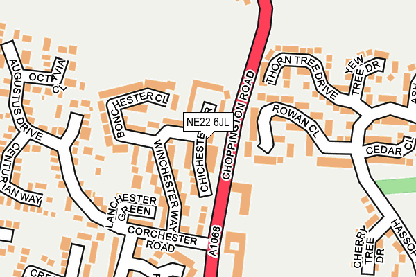 NE22 6JL map - OS OpenMap – Local (Ordnance Survey)