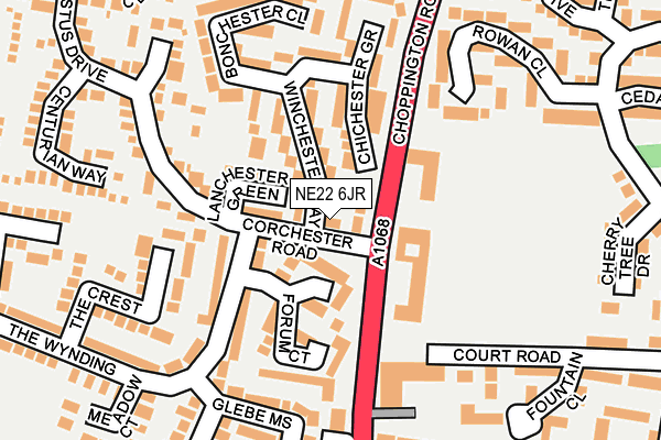 NE22 6JR map - OS OpenMap – Local (Ordnance Survey)