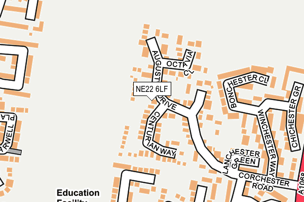 NE22 6LF map - OS OpenMap – Local (Ordnance Survey)