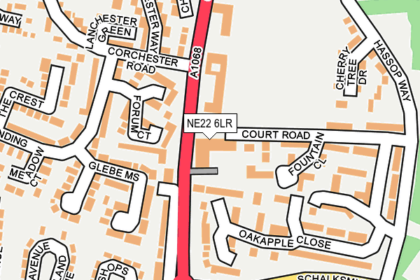 NE22 6LR map - OS OpenMap – Local (Ordnance Survey)