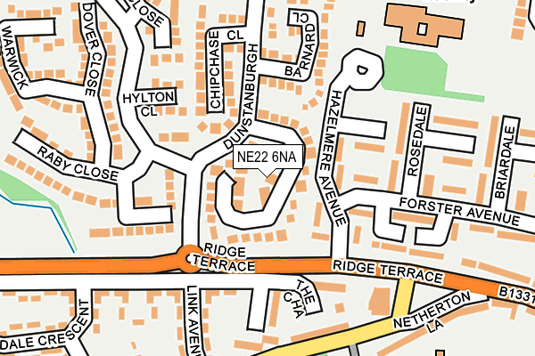 NE22 6NA map - OS OpenMap – Local (Ordnance Survey)