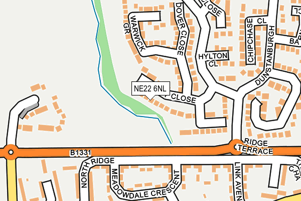 NE22 6NL map - OS OpenMap – Local (Ordnance Survey)