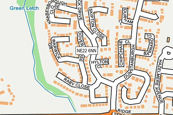 NE22 6NN map - OS OpenMap – Local (Ordnance Survey)