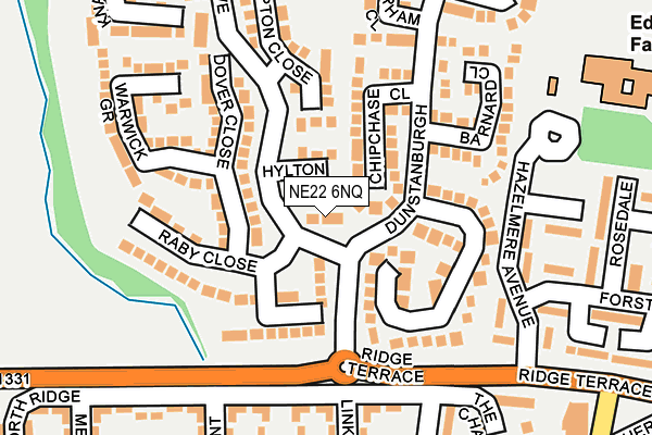 NE22 6NQ map - OS OpenMap – Local (Ordnance Survey)