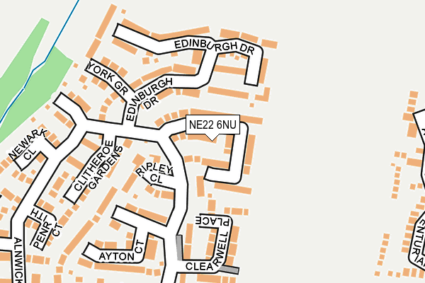 NE22 6NU map - OS OpenMap – Local (Ordnance Survey)