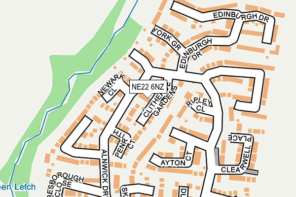 NE22 6NZ map - OS OpenMap – Local (Ordnance Survey)