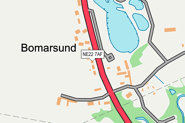 NE22 7AF map - OS OpenMap – Local (Ordnance Survey)