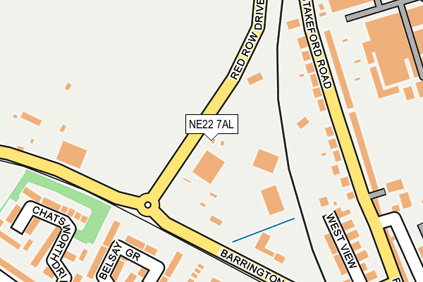 NE22 7AL map - OS OpenMap – Local (Ordnance Survey)
