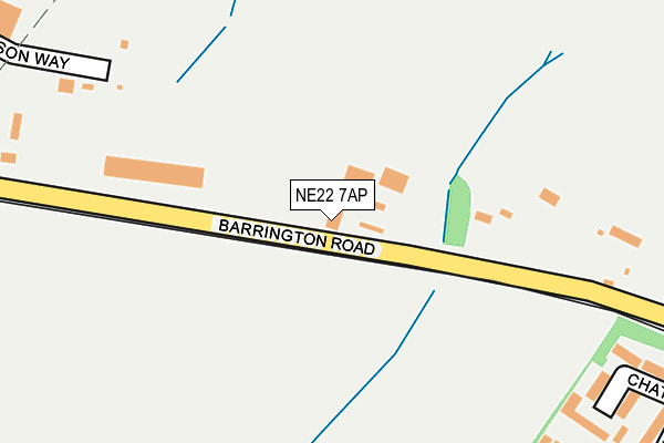 NE22 7AP map - OS OpenMap – Local (Ordnance Survey)