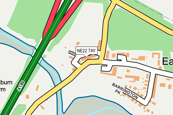 NE22 7AY map - OS OpenMap – Local (Ordnance Survey)