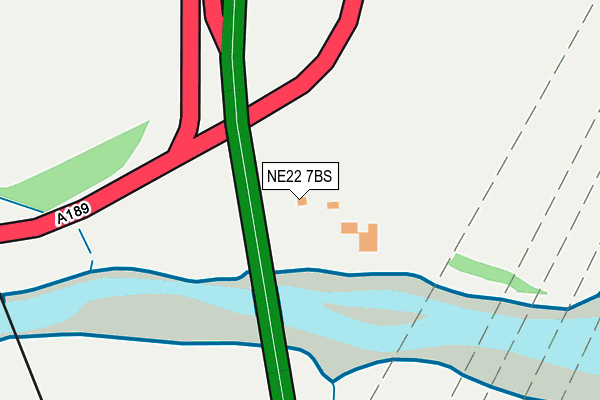 NE22 7BS map - OS OpenMap – Local (Ordnance Survey)