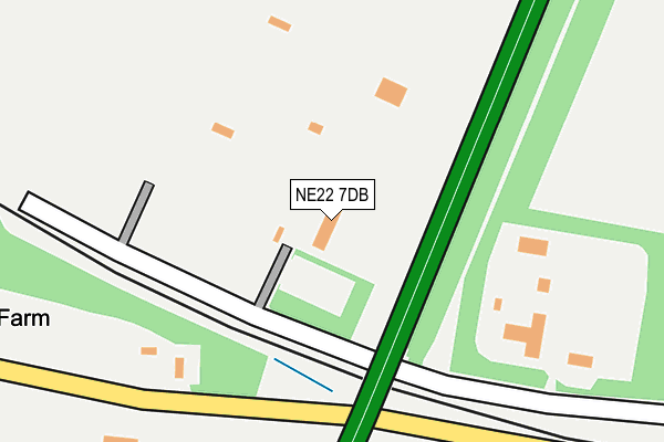 NE22 7DB map - OS OpenMap – Local (Ordnance Survey)