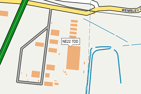 NE22 7DD map - OS OpenMap – Local (Ordnance Survey)